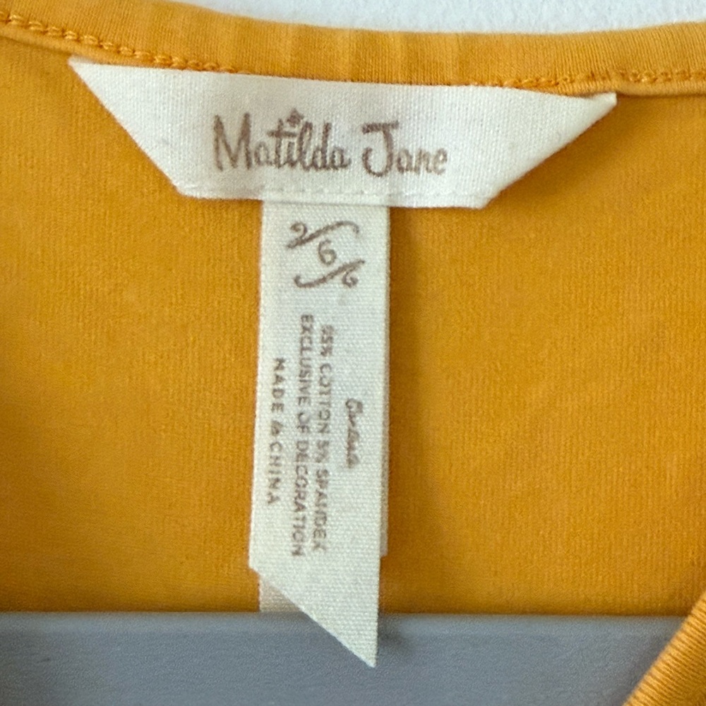 Matilda Jane Mustard Yellow Ruffle Hem Dress - Picture 9 of 10